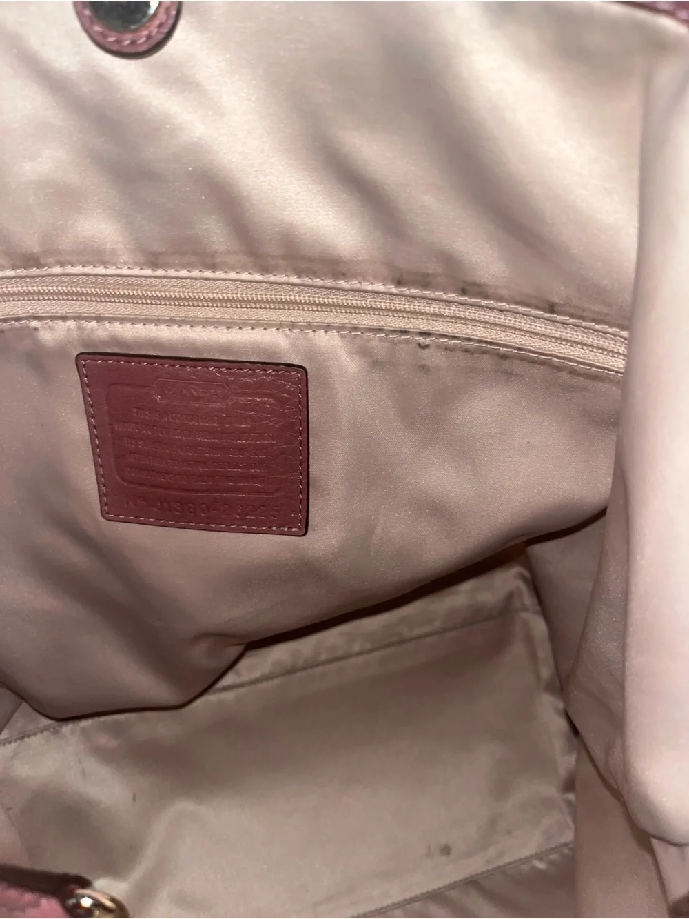 Coach Leather Tote in Dusty Rose